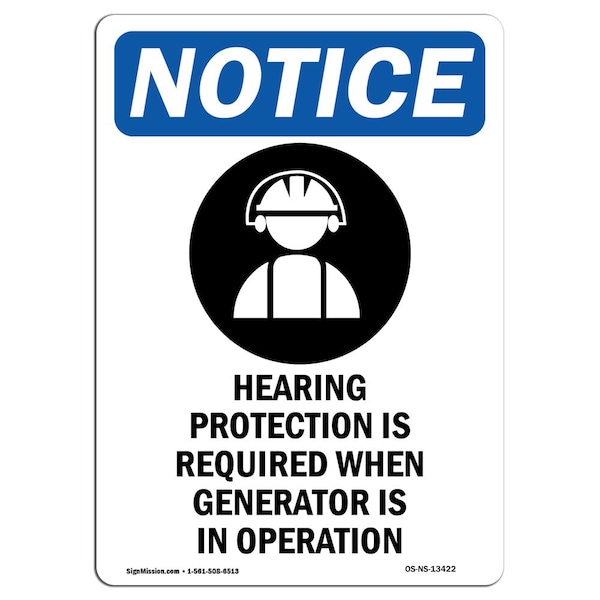 OSHA, Hearing Protection, 5in X 3.5in, 10PK, 3.5" W, 5" H, Portrait, PK10, OS-NS-D-35-V-13422-10PK